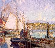 Mulhaupt, Frederick John Summer, Gloucester Harbor Spain oil painting artist